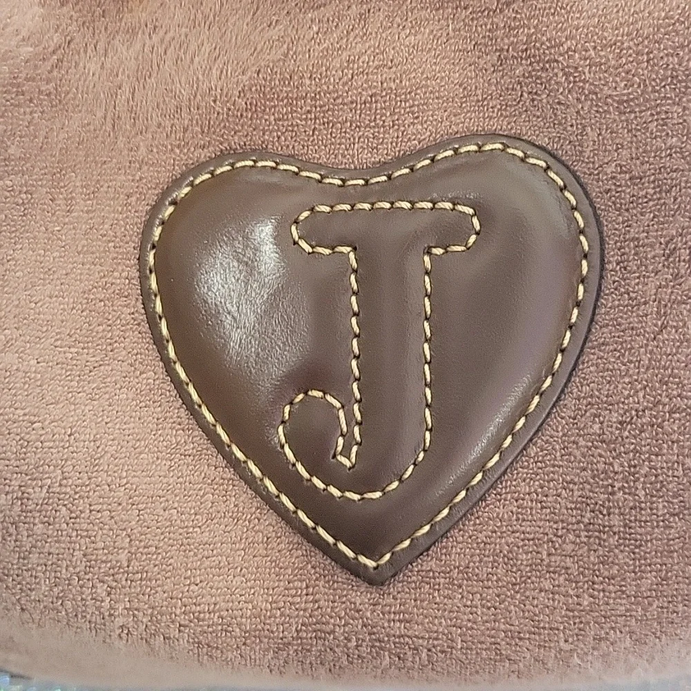 Y2k Vintage Juicy Couture Brown Terry Cloth Speedy Style Zip Around Purse Bag